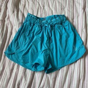 Blue Athletic Shorts with Elastic Waistband and Lightweight Fabric